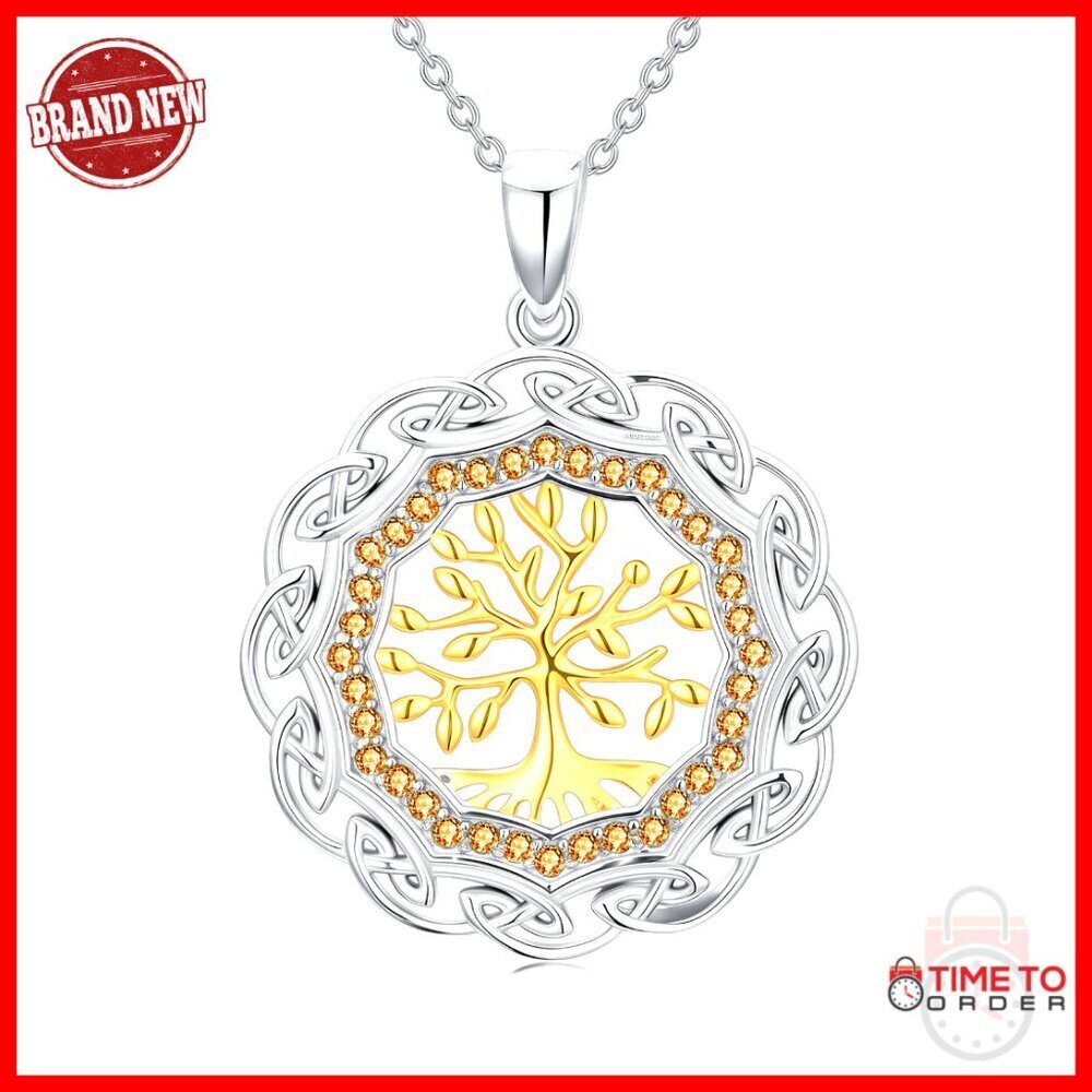 Sterling Silver Celtic Tree of Life Pendant Necklace 18-20" Adjustable